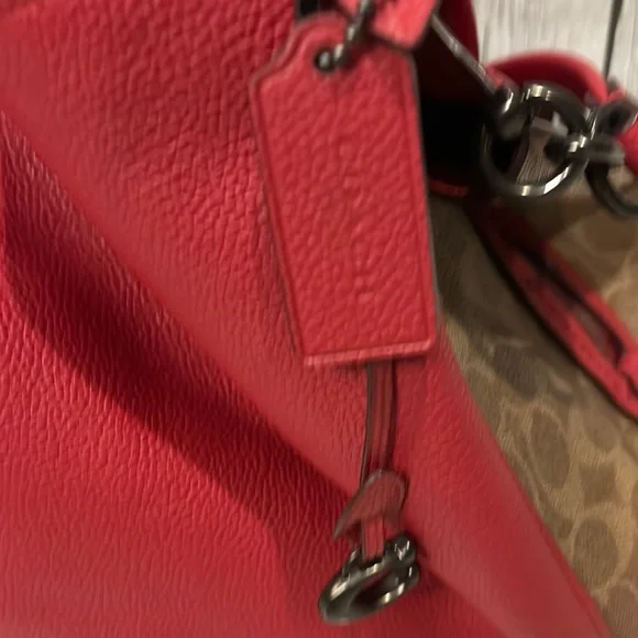 Coach Red and Brown Hobo Bag and wallet set - Picture 10 of 17